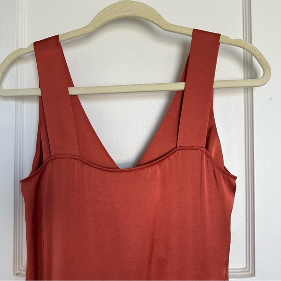 All Saints Ageta Slip Satin Dress in Rust color, S - Picture 7 of 17